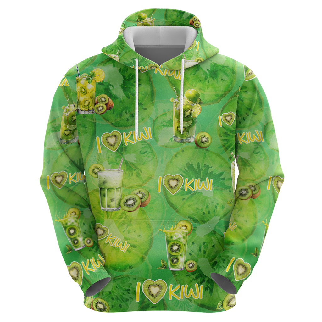 I Love Kiwi Zip Hoodie New Zealand Kiwi Fruit Summer Cocktail