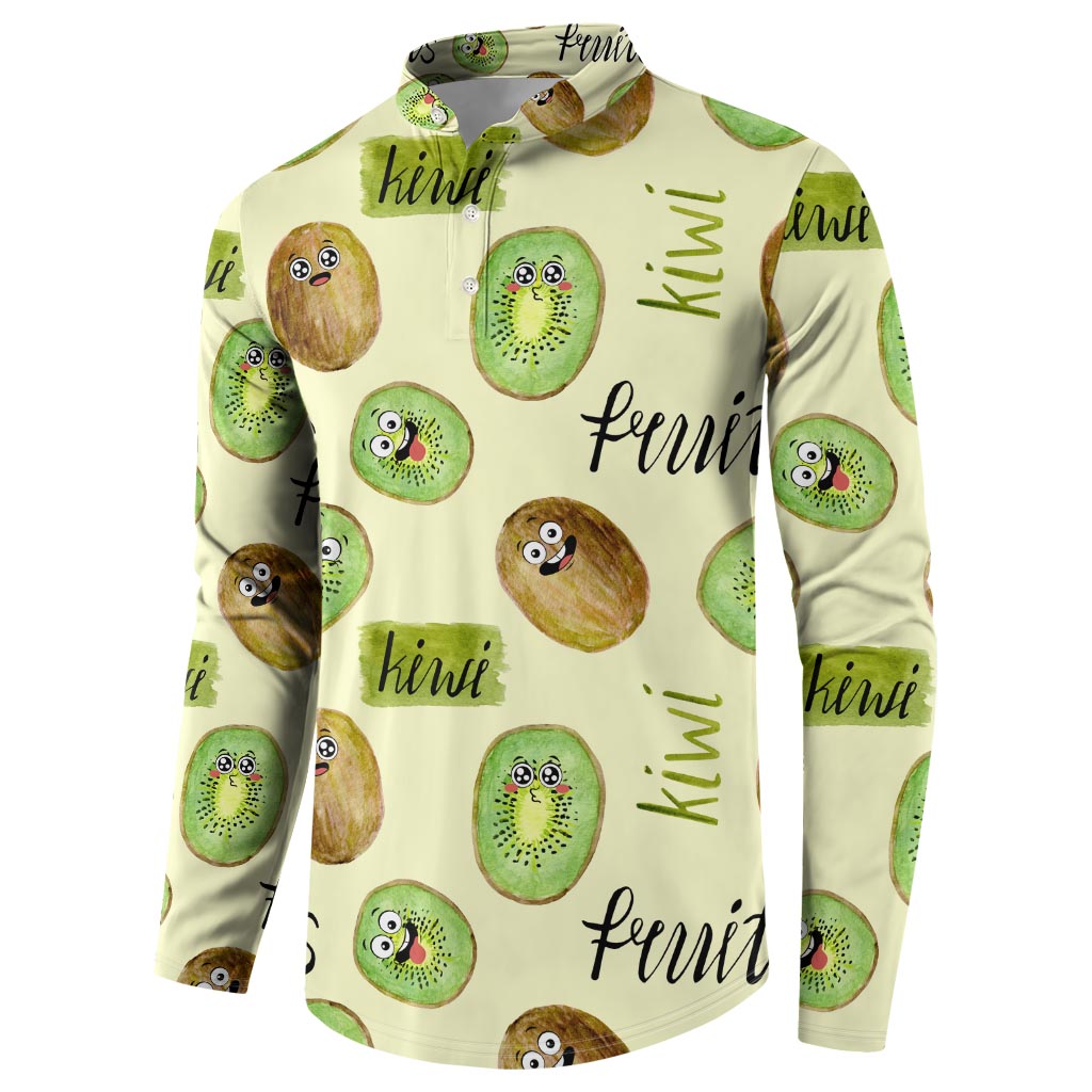 Kiwi Cute Humorous Button Sweatshirt New Zealand Fruit