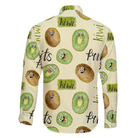 Kiwi Cute Humorous Family Matching Off The Shoulder Long Sleeve Dress and Hawaiian Shirt New Zealand Fruit