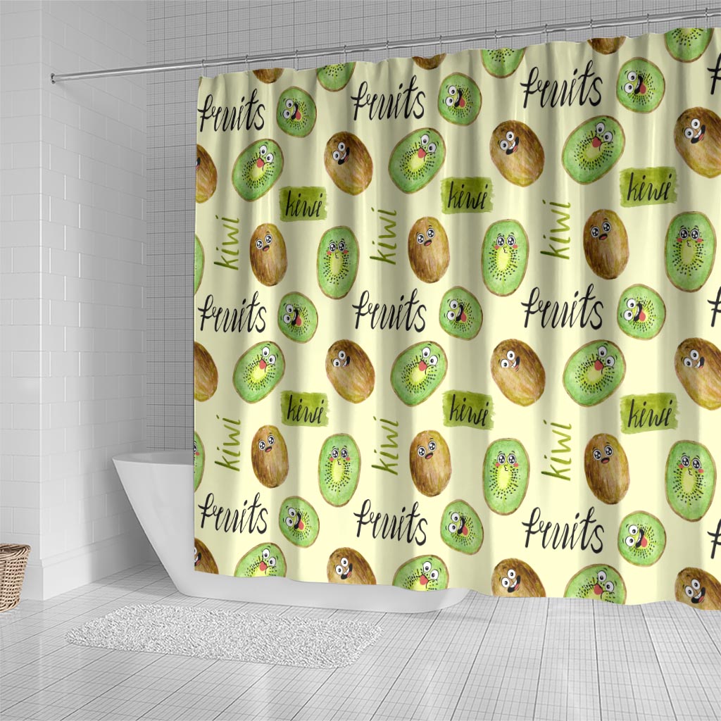 Kiwi Cute Humorous Shower Curtain New Zealand Fruit