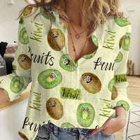 Kiwi Cute Humorous Women Casual Shirt New Zealand Fruit