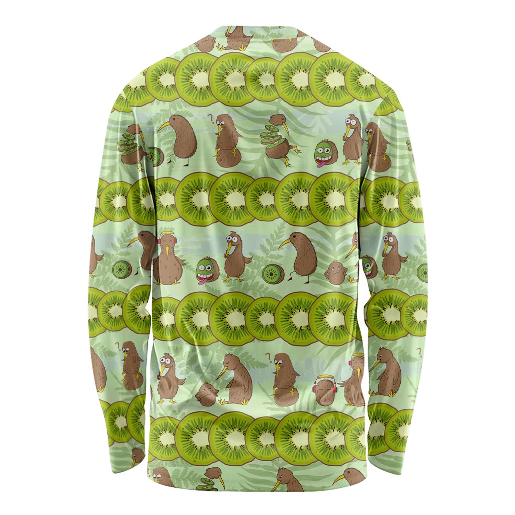 New Zealand Kiwi Fruit Witty Kiwi Bird Long Sleeve Shirt