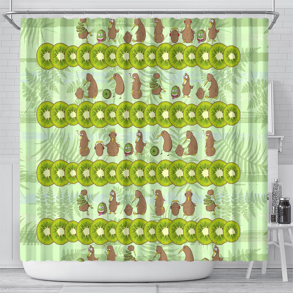 New Zealand Kiwi Fruit Witty Kiwi Bird Shower Curtain