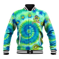 Just a Girl Who Loves Kiwis Baseball Jacket New Zealand Tie Dye DT02 Unisex Green - Polynesian Pride