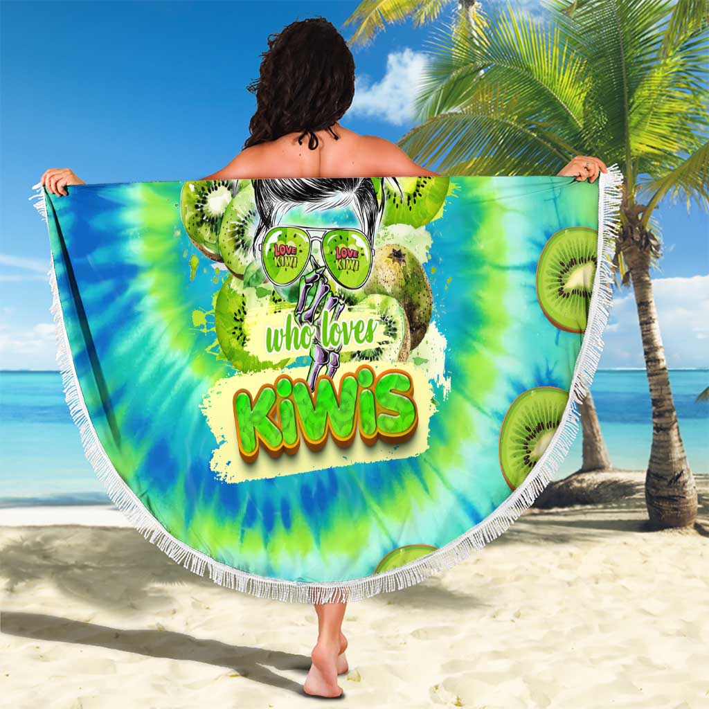 Just a Girl Who Loves Kiwis Beach Blanket New Zealand Tie Dye