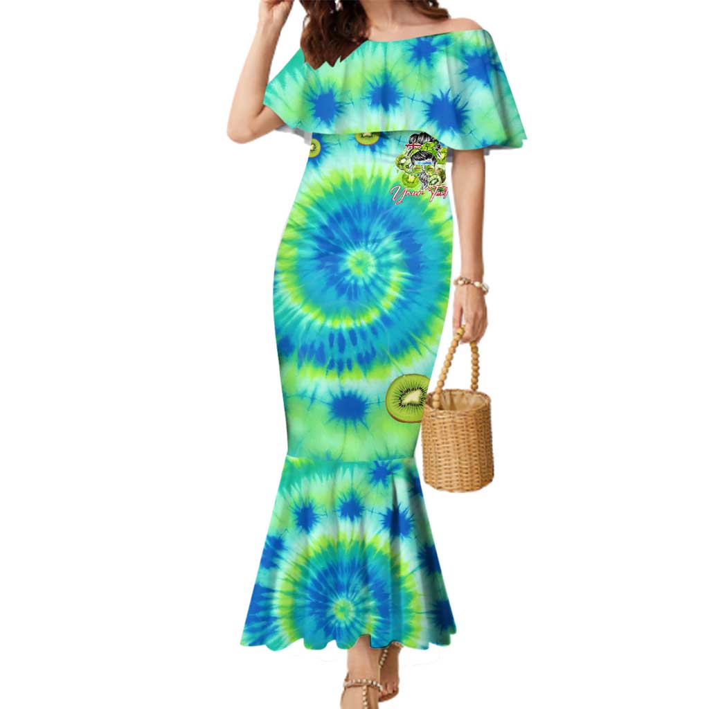 Just a Girl Who Loves Kiwis Family Matching Mermaid Dress and Hawaiian Shirt New Zealand Tie Dye