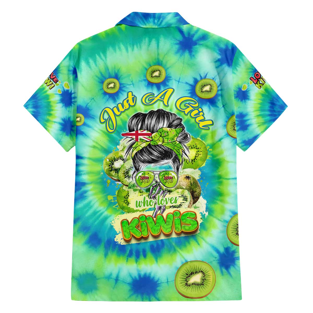 Just a Girl Who Loves Kiwis Family Matching Off Shoulder Short Dress and Hawaiian Shirt New Zealand Tie Dye DT02 - Polynesian Pride