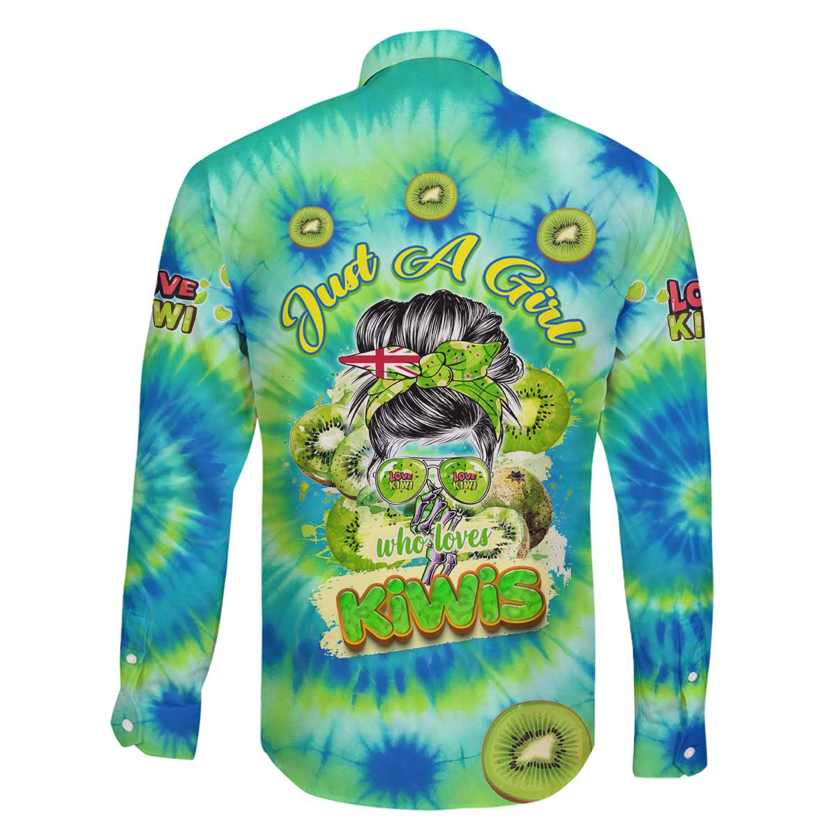 Just a Girl Who Loves Kiwis Family Matching Off Shoulder Short Dress and Hawaiian Shirt New Zealand Tie Dye DT02 - Polynesian Pride