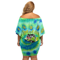 Just a Girl Who Loves Kiwis Family Matching Off Shoulder Short Dress and Hawaiian Shirt New Zealand Tie Dye DT02 - Polynesian Pride