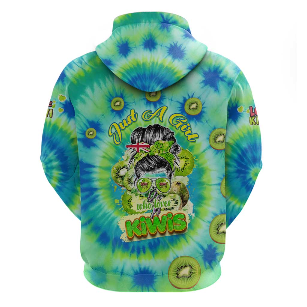 Just a Girl Who Loves Kiwis Hoodie New Zealand Tie Dye