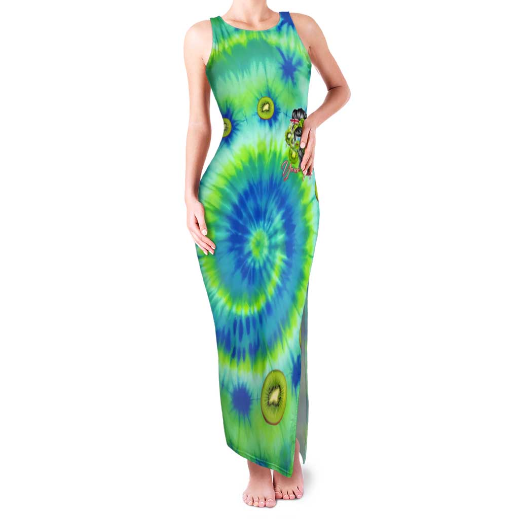Just a Girl Who Loves Kiwis Tank Maxi Dress New Zealand Tie Dye