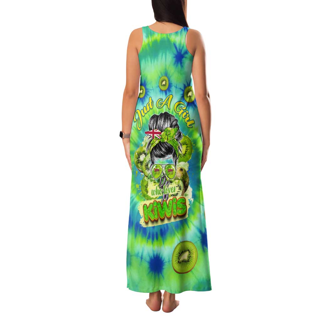 Just a Girl Who Loves Kiwis Tank Maxi Dress New Zealand Tie Dye
