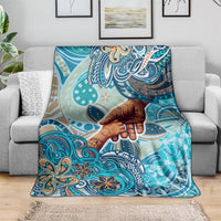Hand In Hand Father's Day Polynesian Blanket Tribal Flower Pattern