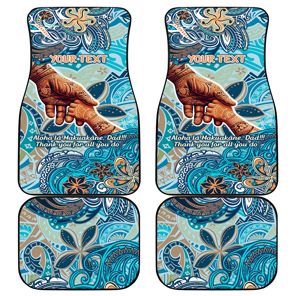 Hand In Hand Father's Day Polynesian Car Mats Tribal Flower Pattern