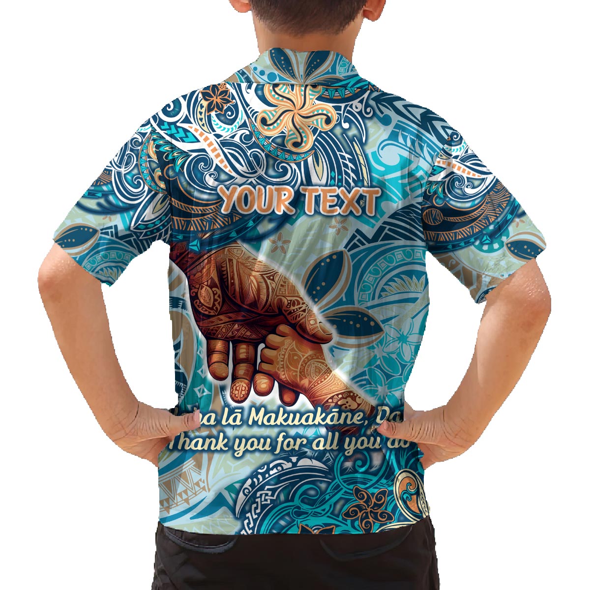 Hand In Hand Father's Day Polynesian Family Matching Puletasi and Hawaiian Shirt Tribal Flower Pattern