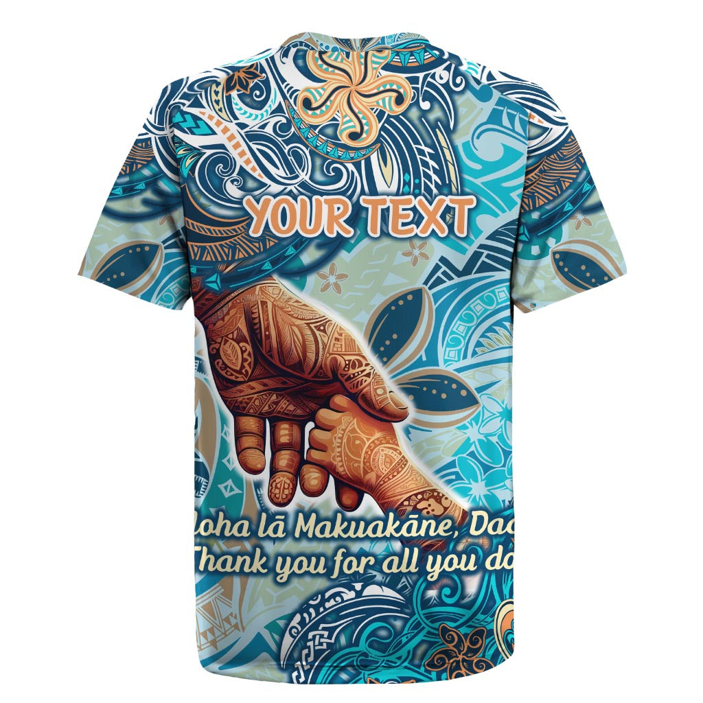 Hand In Hand Father's Day Polynesian Rugby Jersey Tribal Flower Pattern