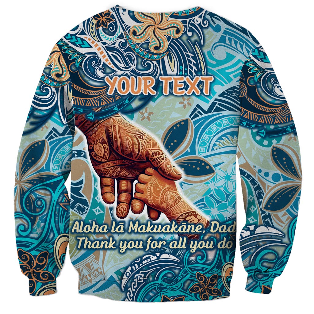 Hand In Hand Father's Day Polynesian Sweatshirt Tribal Flower Pattern