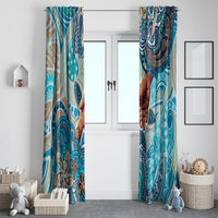 Hand In Hand Father's Day Polynesian Window Curtain Tribal Flower Pattern