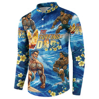 Hawaii Father's Day Button Sweatshirt The Surfing Dad Polynesian Tattoo