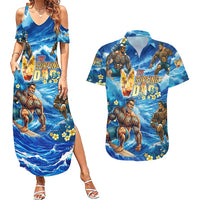Hawaii Father's Day Couples Matching Summer Maxi Dress and Hawaiian Shirt The Surfing Dad Polynesian Tattoo
