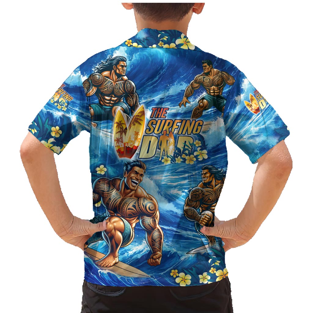 Hawaii Father's Day Family Matching Mermaid Dress and Hawaiian Shirt The Surfing Dad Polynesian Tattoo