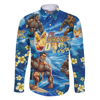 Hawaii Father's Day Family Matching Summer Maxi Dress and Hawaiian Shirt The Surfing Dad Polynesian Tattoo