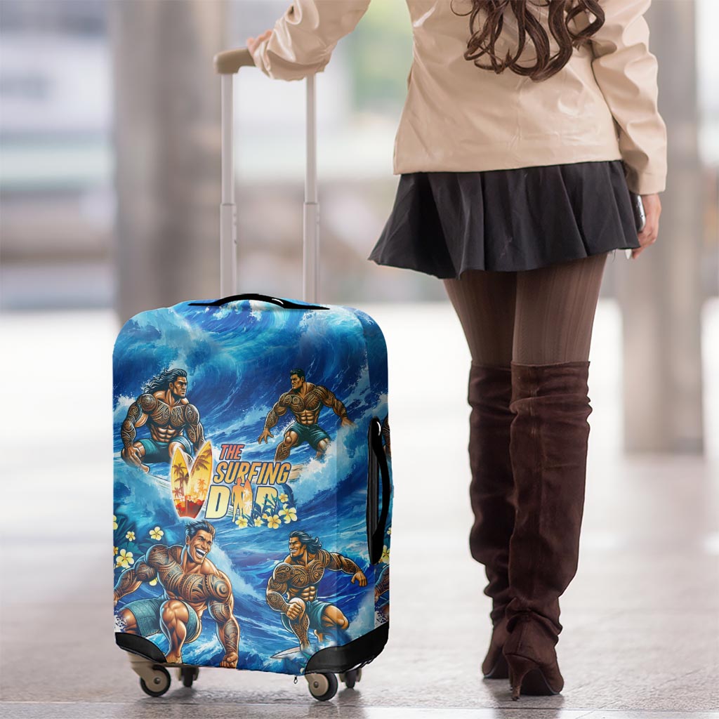 Hawaii Father's Day Luggage Cover The Surfing Dad Polynesian Tattoo