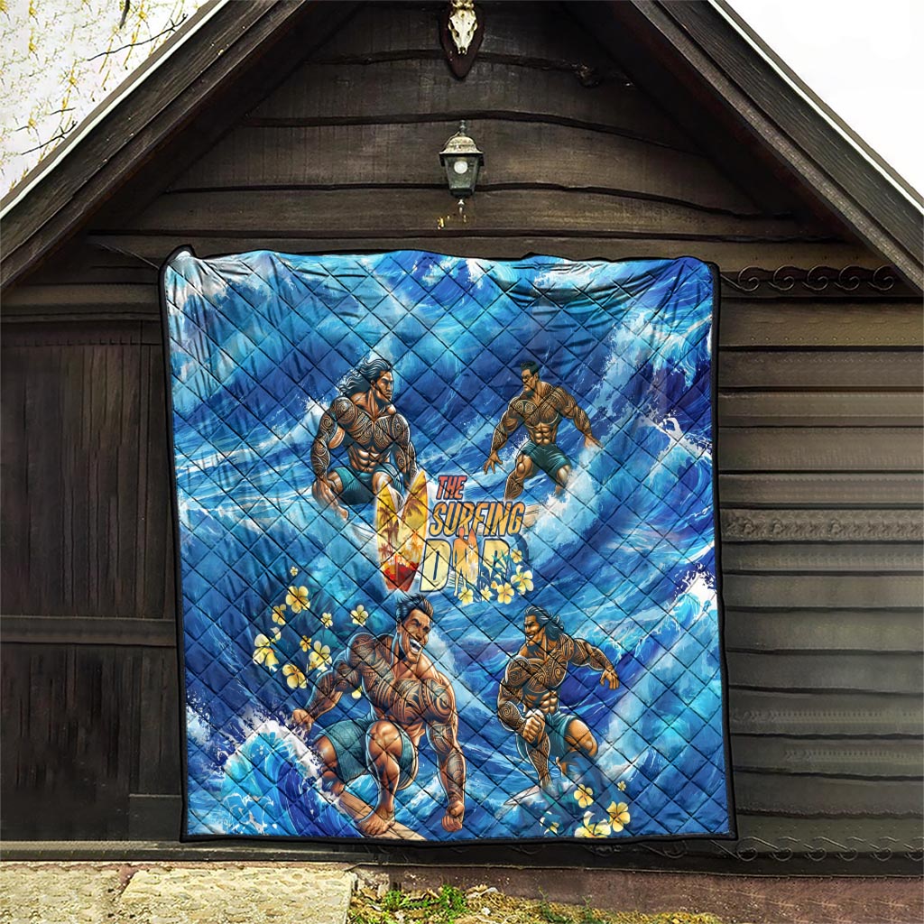 Hawaii Father's Day Quilt The Surfing Dad Polynesian Tattoo