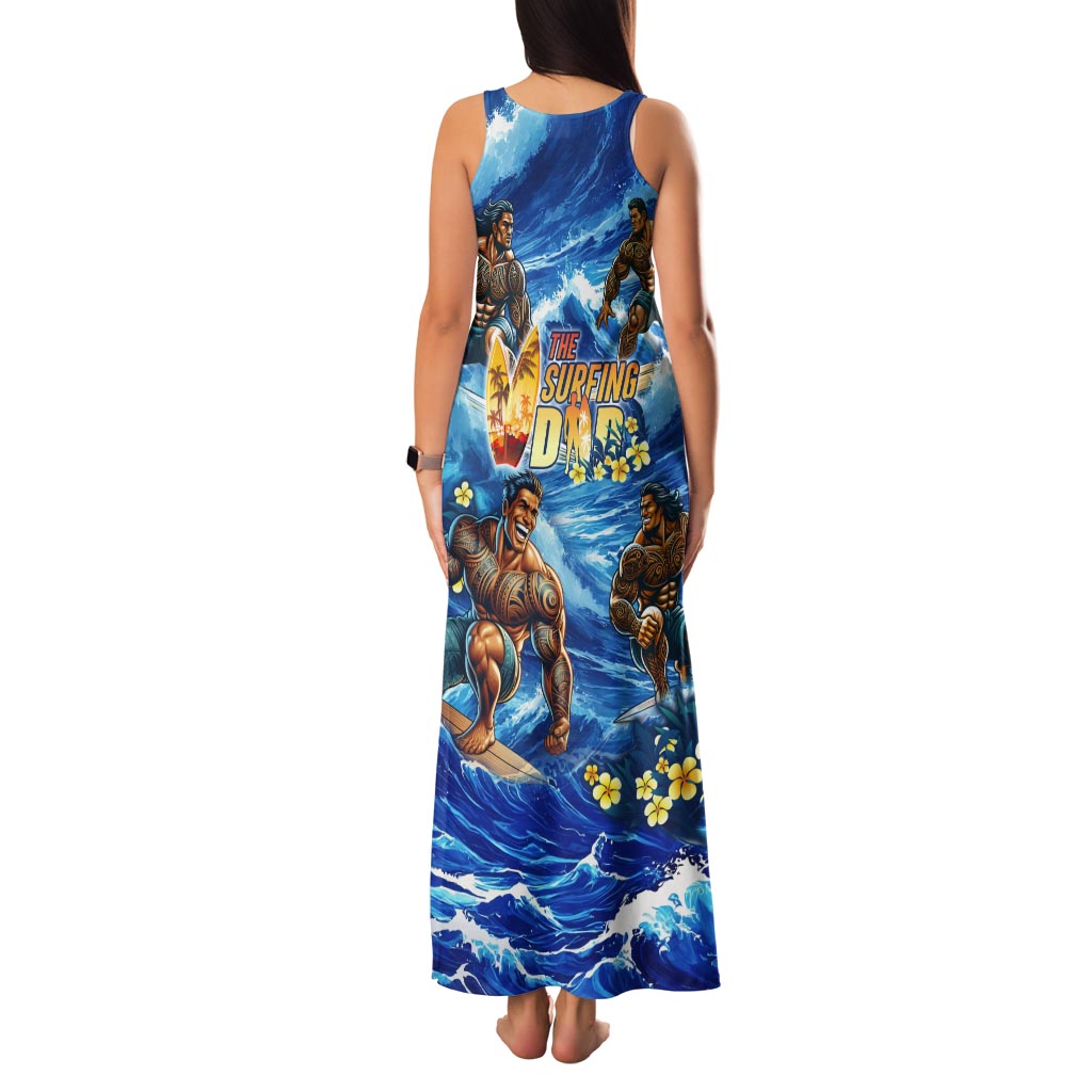 Hawaii Father's Day Tank Maxi Dress The Surfing Dad Polynesian Tattoo