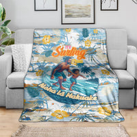 Hawaii Father's Day It's Surfing Time Blanket Aloha Lā Makuakane