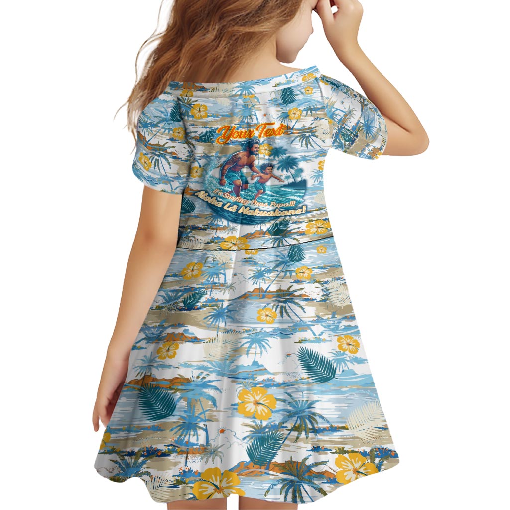 Hawaii Father's Day It's Surfing Time Family Matching Off Shoulder Maxi Dress and Hawaiian Shirt Aloha Lā Makuakane