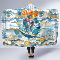 Hawaii Father's Day It's Surfing Time Hooded Blanket Aloha L Makuakane DT02 One Size Blue - Polynesian Pride