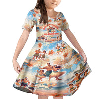 Hawaii Father's Day Family Matching Mermaid Dress and Hawaiian Shirt Hula With Dad