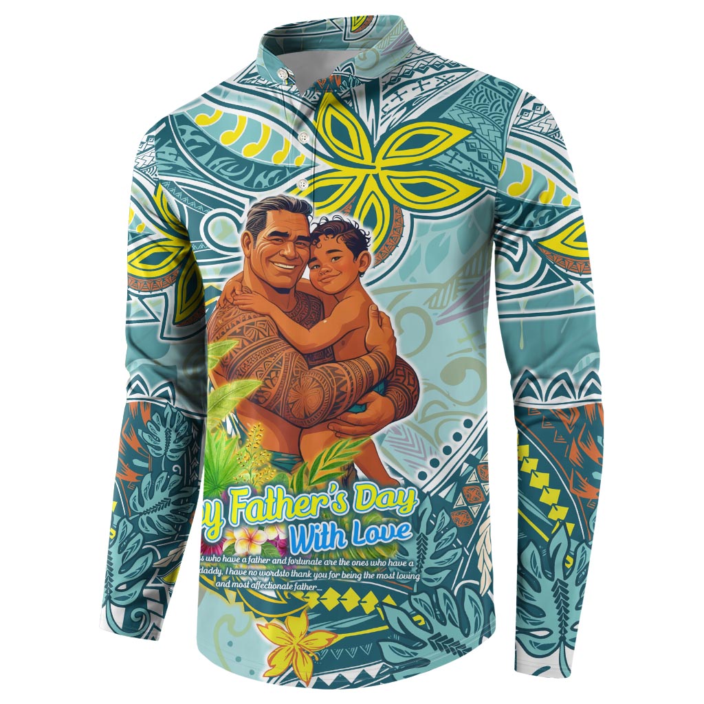 Palau Father's Day Polynesia Button Sweatshirt Dad and Son