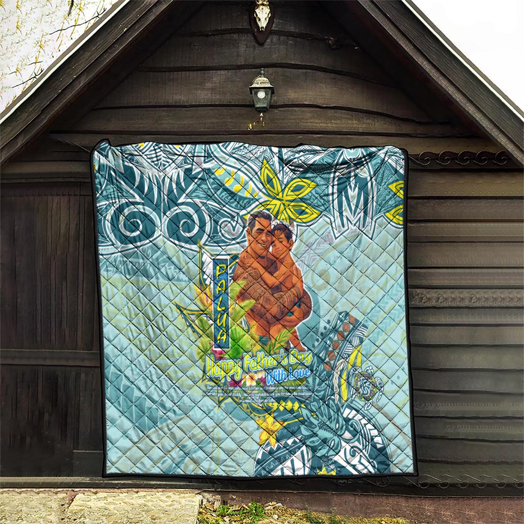 Palau Father's Day Polynesia Quilt Dad and Son