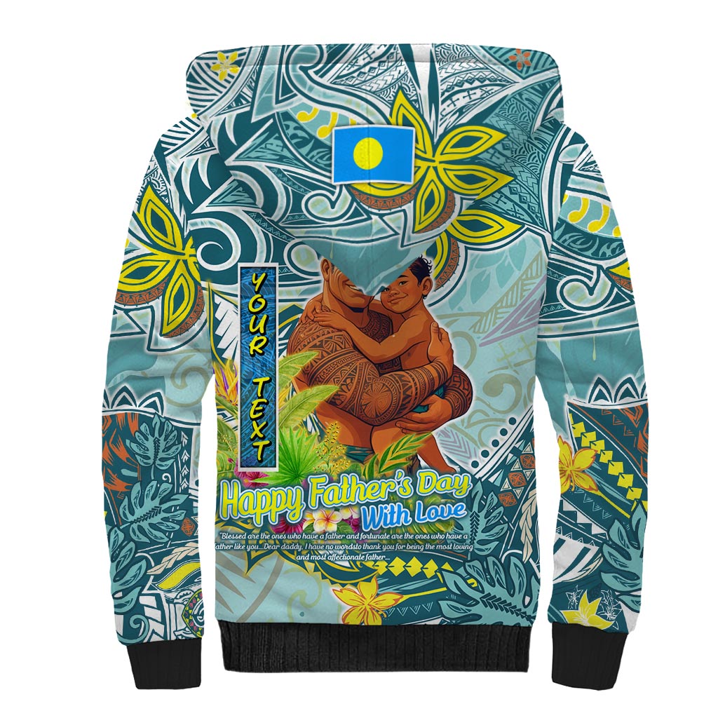 Palau Father's Day Polynesia Sherpa Hoodie Dad and Son
