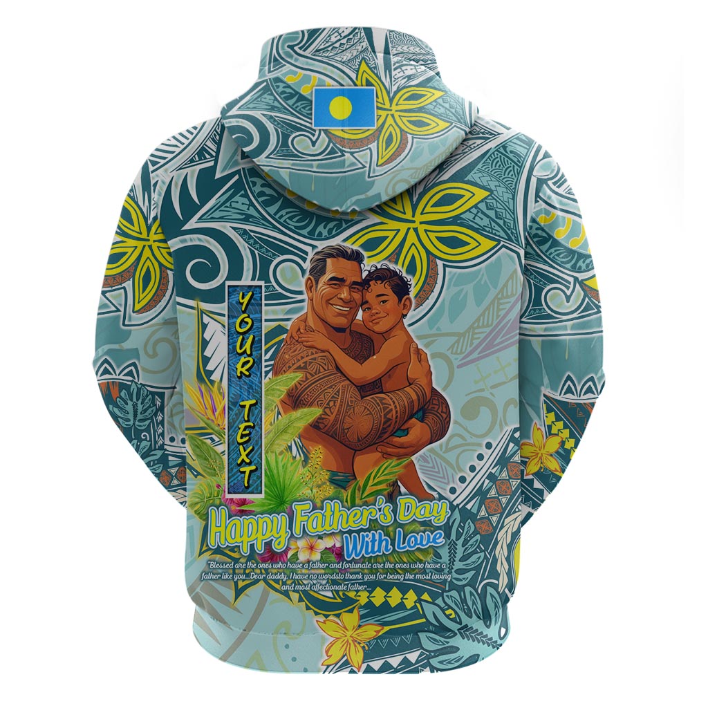 Palau Father's Day Polynesia Zip Hoodie Dad and Son