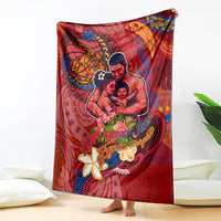 Happy Father's Day French Polynesia Blanket Family Turtle Hibiscus