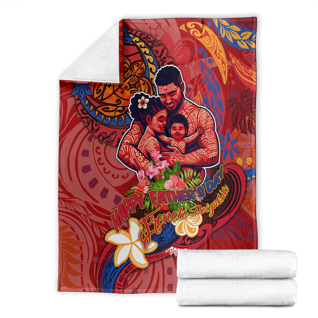 Happy Father's Day French Polynesia Blanket Family Turtle Hibiscus