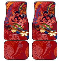 Happy Father's Day French Polynesia Car Mats Family Turtle Hibiscus