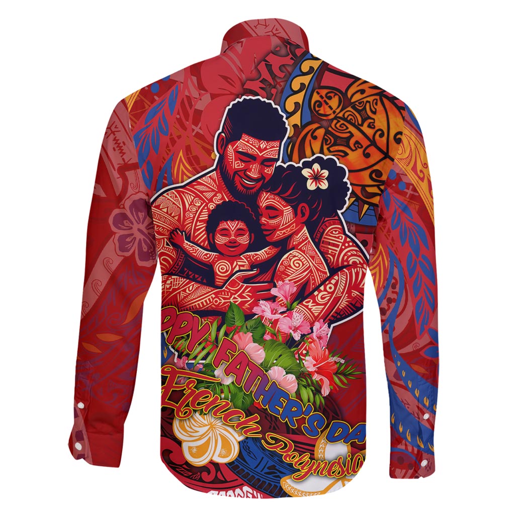 Happy Father's Day French Polynesia Family Matching Off Shoulder Maxi Dress and Hawaiian Shirt Family Turtle Hibiscus