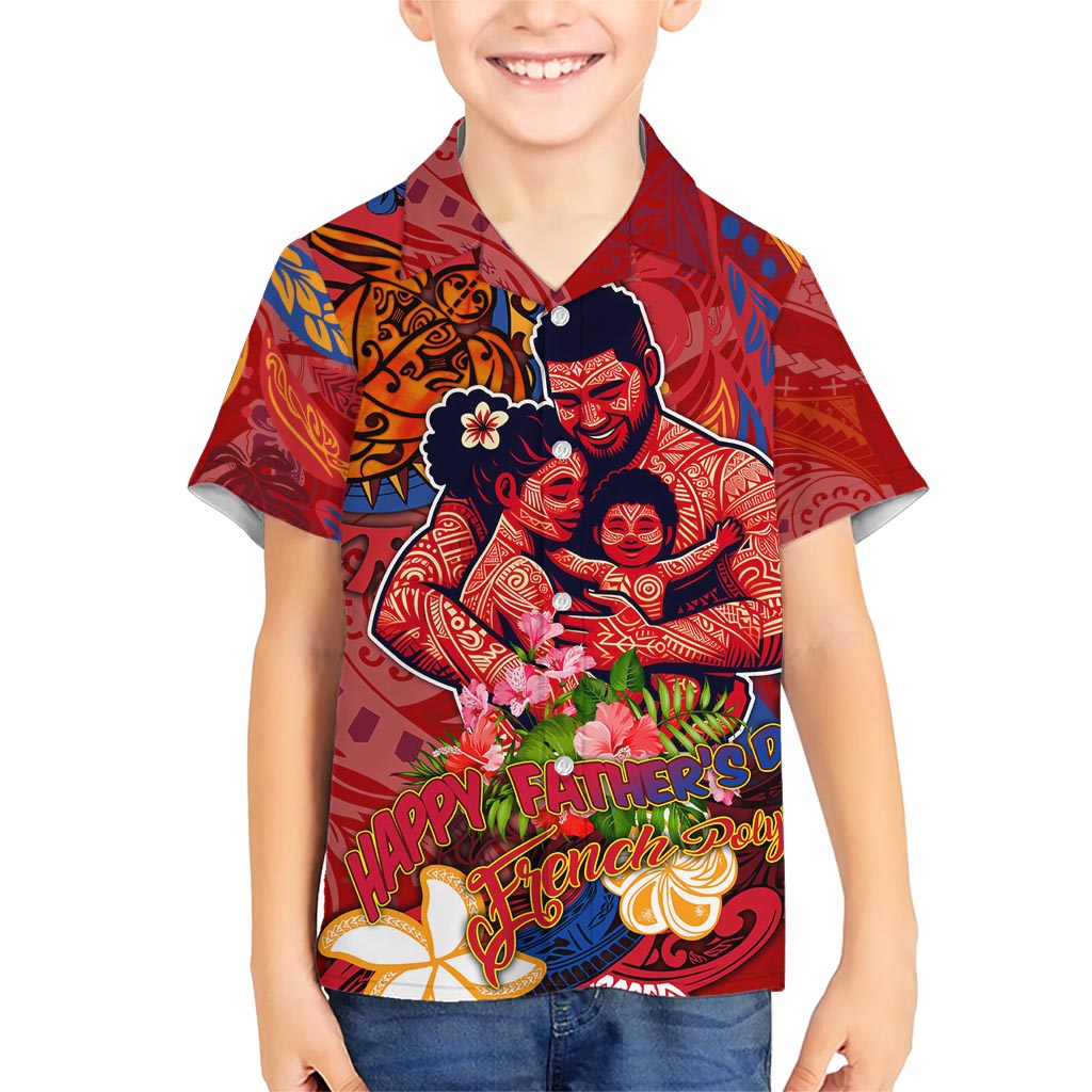 Happy Father's Day French Polynesia Hawaiian Shirt Family Turtle Hibiscus