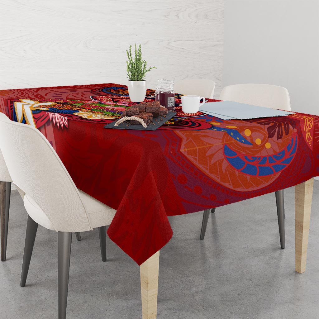 Happy Father's Day French Polynesia Tablecloth Family Turtle Hibiscus