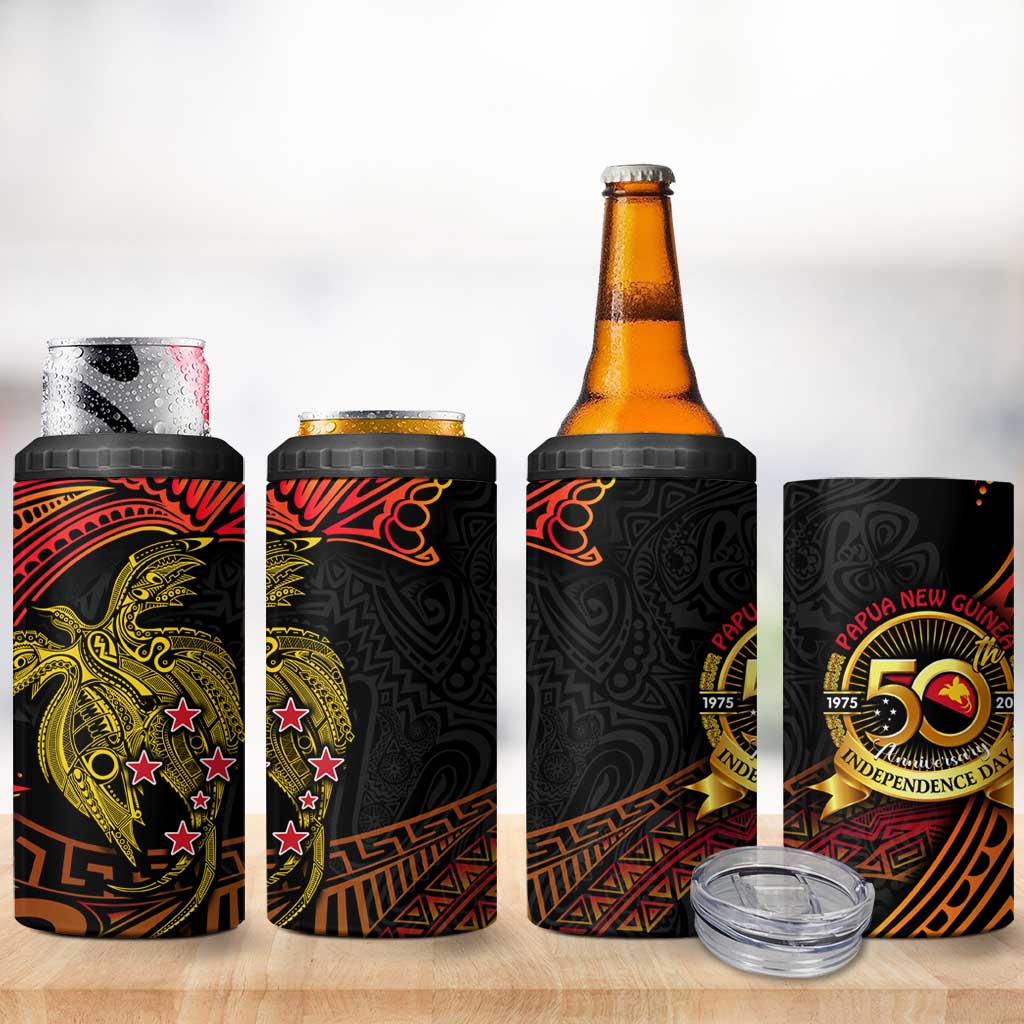 Papua New Guinea 50th Independence Day 4 in 1 Can Cooler Tumbler Culture Spirit and Sovereignty