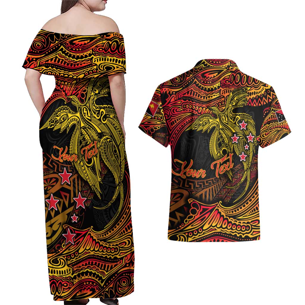 Papua New Guinea 50th Independence Day Couples Matching Off Shoulder Maxi Dress and Hawaiian Shirt Culture Spirit and Sovereignty