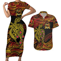 Papua New Guinea 50th Independence Day Couples Matching Short Sleeve Bodycon Dress and Hawaiian Shirt Culture Spirit and Sovereignty