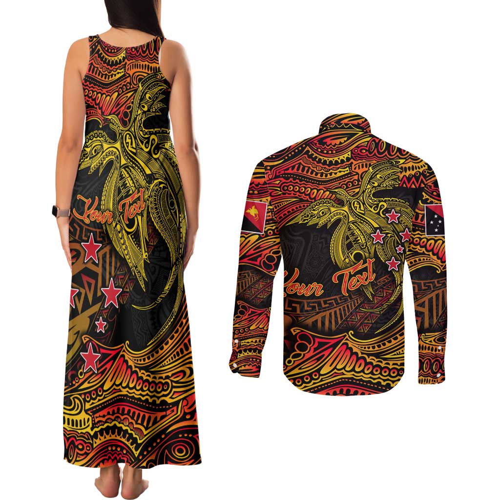 Papua New Guinea 50th Independence Day Couples Matching Tank Maxi Dress and Long Sleeve Button Shirt Culture Spirit and Sovereignty