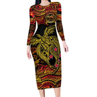 Papua New Guinea 50th Independence Day Family Matching Long Sleeve Bodycon Dress and Hawaiian Shirt Culture Spirit and Sovereignty
