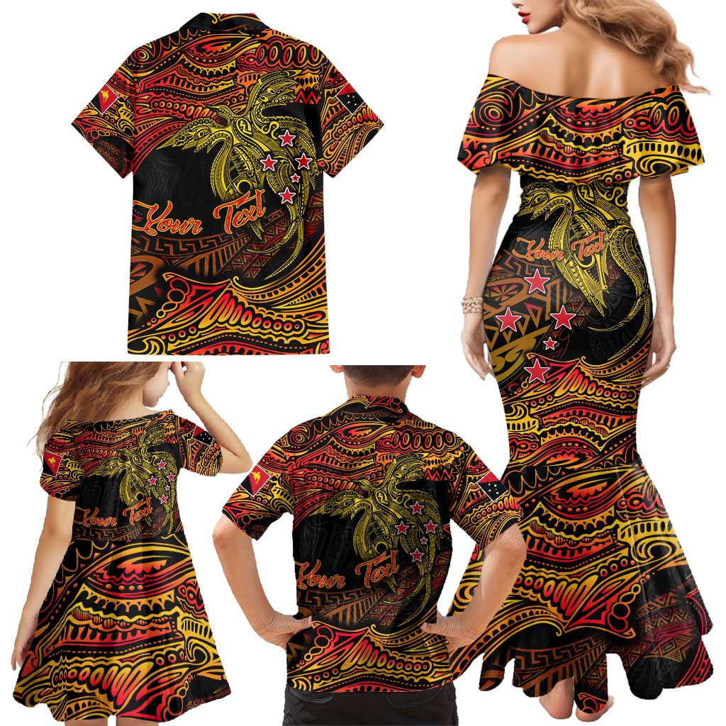 Papua New Guinea 50th Independence Day Family Matching Mermaid Dress and Hawaiian Shirt Culture Spirit and Sovereignty