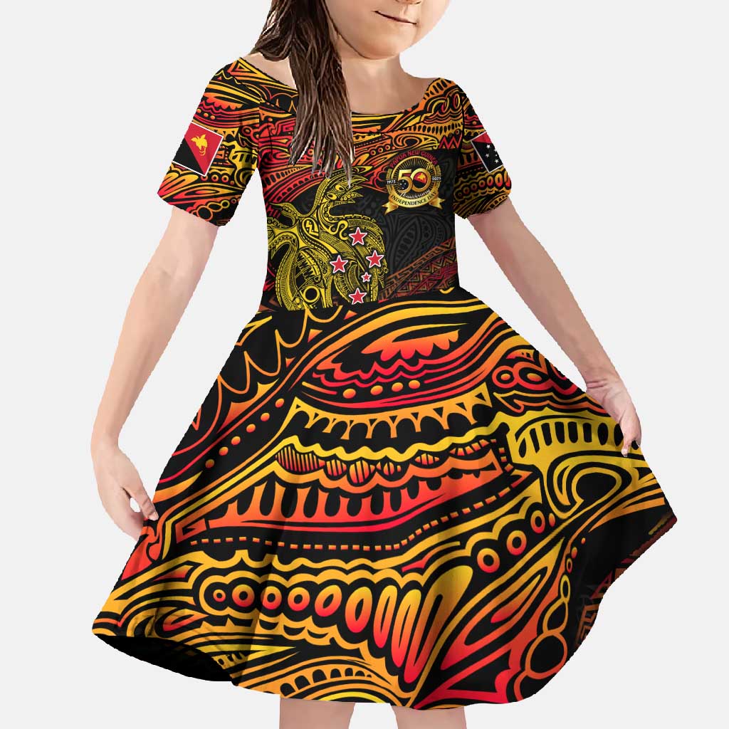 Papua New Guinea 50th Independence Day Family Matching Off Shoulder Maxi Dress and Hawaiian Shirt Culture Spirit and Sovereignty